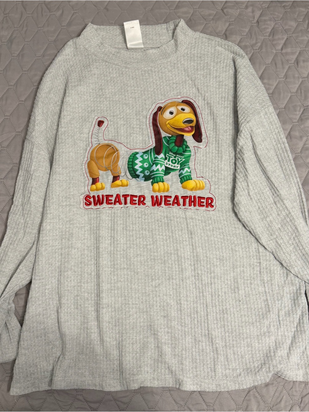 Disney Women's Light Gray 'Sweater Weather' Slinky Dog Pullover - Size L